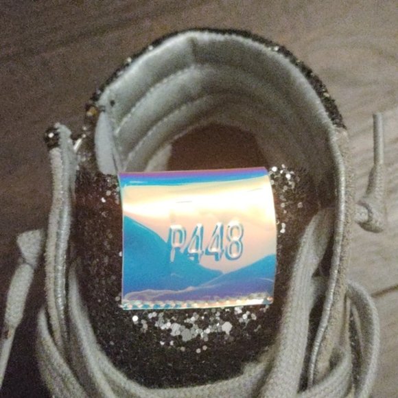 P448 Glitter High Top Sneakers / Mid Top Sneakers - Picture 6 of 14